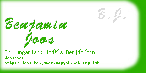 benjamin joos business card